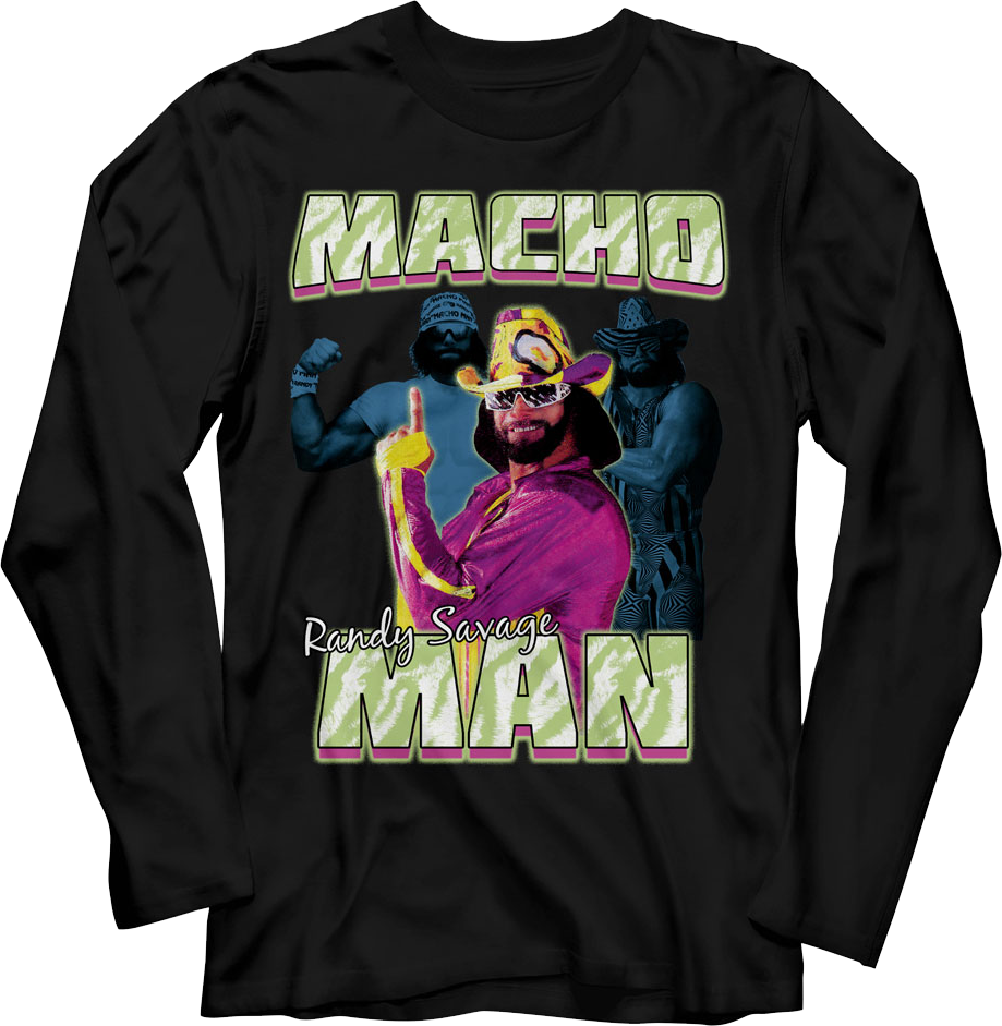 Posing Collage Macho Man Randy Savage Long Sleeve Shirt Hoodie, Sweatshirt | CiraTrend.com (Image 1)