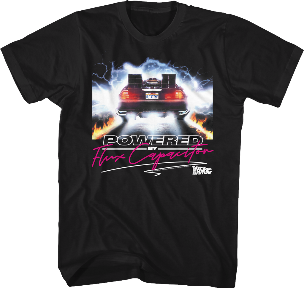 Powered By Flux Capacitor Back To The Future T-Shirt Hoodie, Sweatshirt | CiraTrend.com (Image 1)
