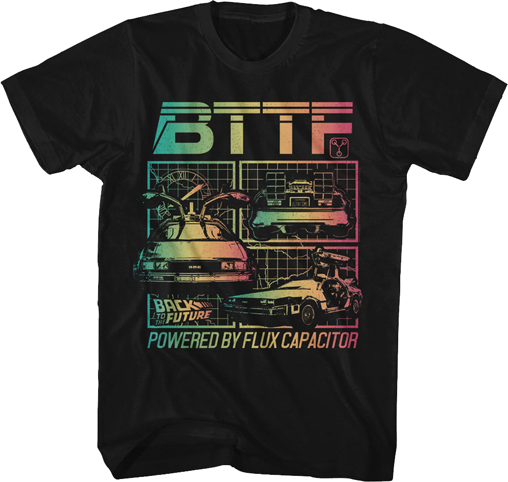 Distressed Powered By Flux Capacitor Back To The Future T-Shirt Hoodie, Sweatshirt | CiraTrend.com (Image 1)