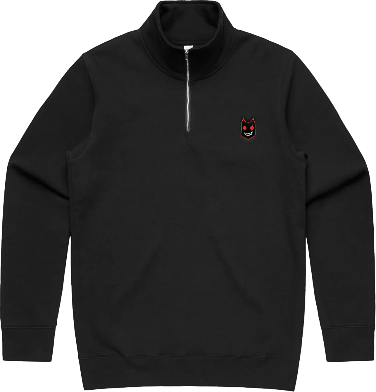 GUILTY GEAR - 'Zato-1 Pressure' Small Logo Embroidered Quarter-Zip Sweatshirt - Black T-Shirts, Hoodie (Image 5)
