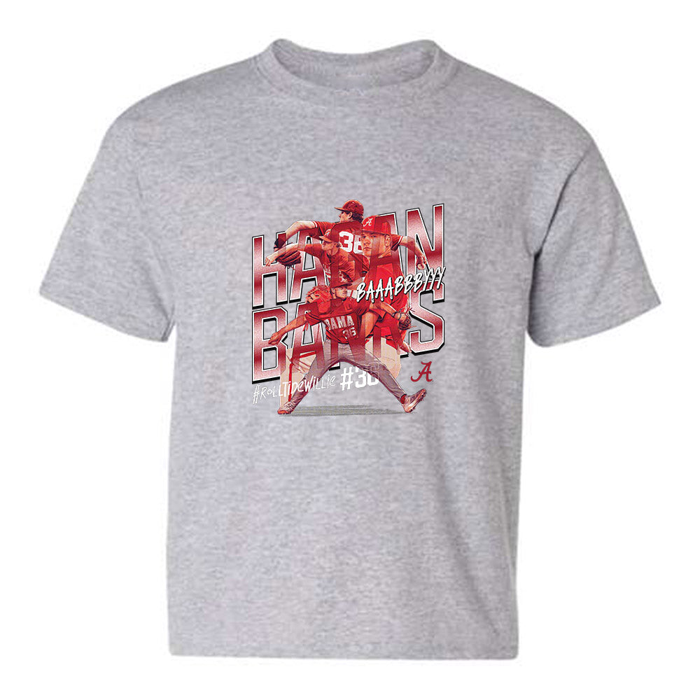 Alabama - NCAA Baseball :  Hagan Banks  x Roll Tide Willie -  Youth tshirt Individual Caricature