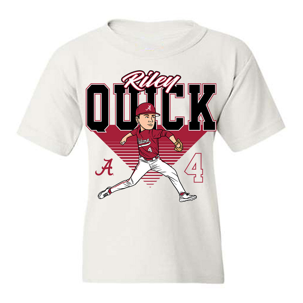 Alabama - NCAA Baseball : Riley Quick - Caricature Youth T-Shirt Style001