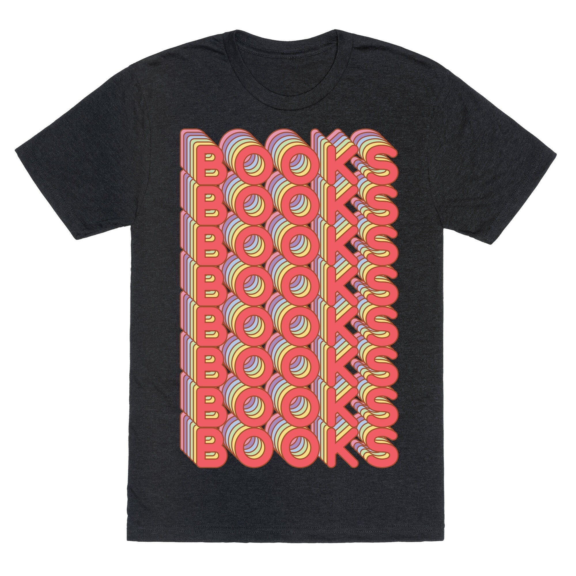 Books Retro Rainbow  Unisex Triblend Tee