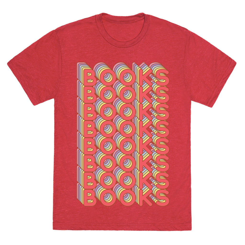 Books Retro Rainbow  Unisex Triblend Tee