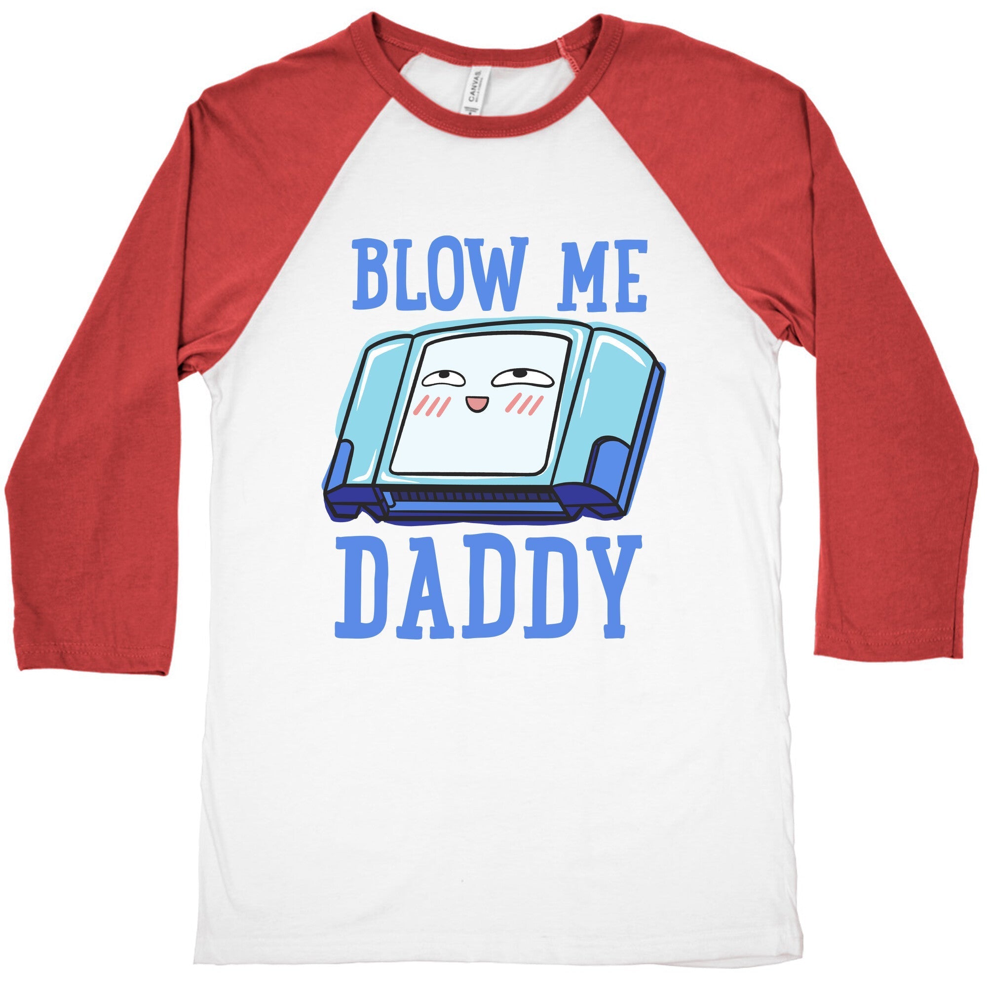 Blow Me Daddy Game Cartridge Parody Baseball Tee