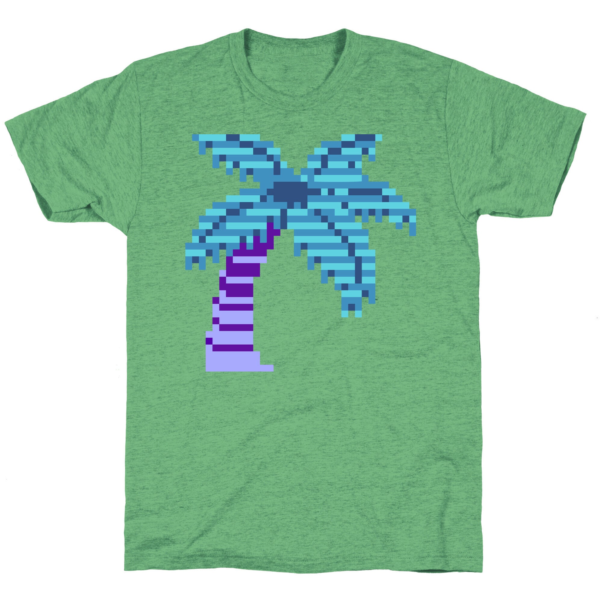 8-Bit Vaporwave Palm Tree Unisex Triblend Tee
