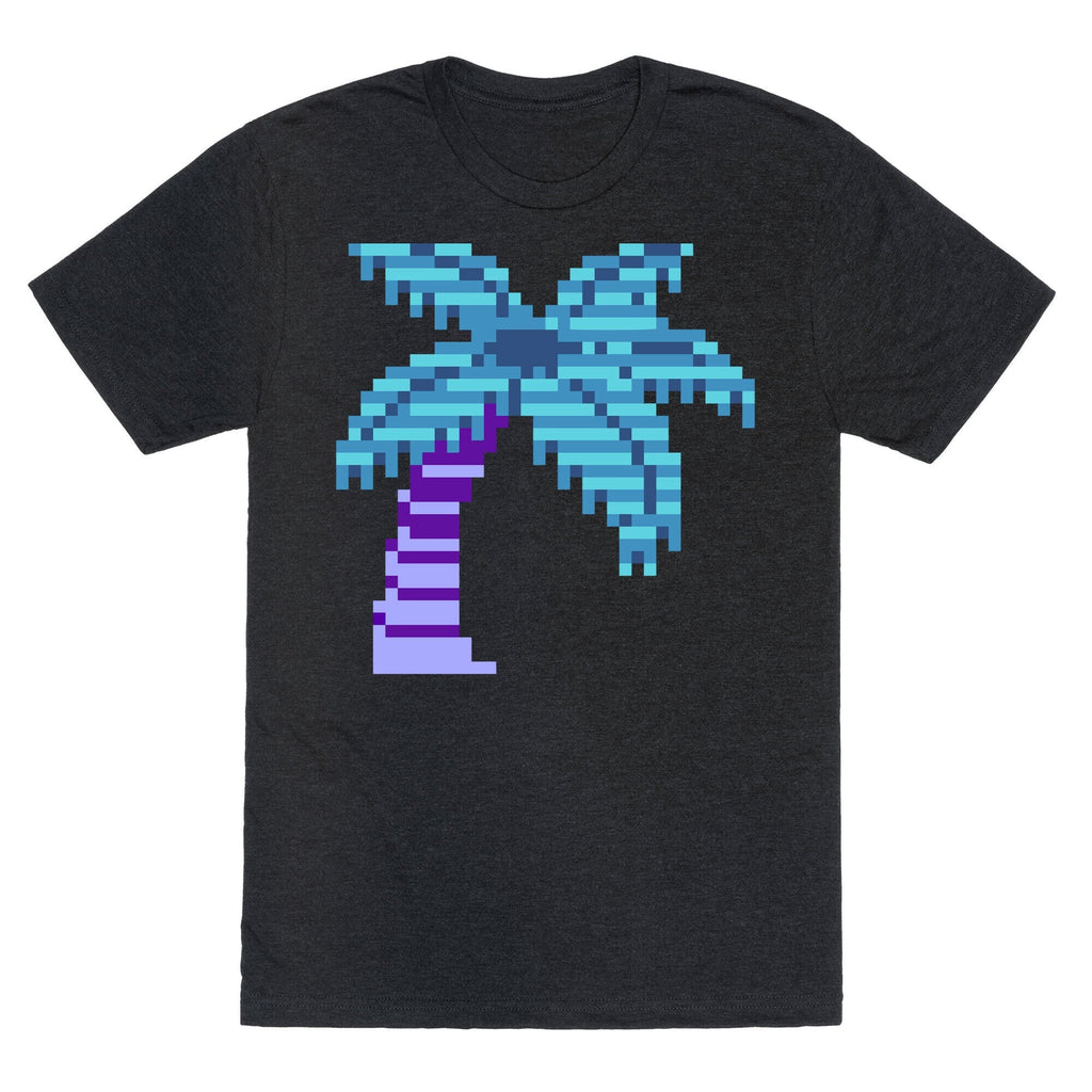 8-Bit Vaporwave Palm Tree Unisex Triblend Tee