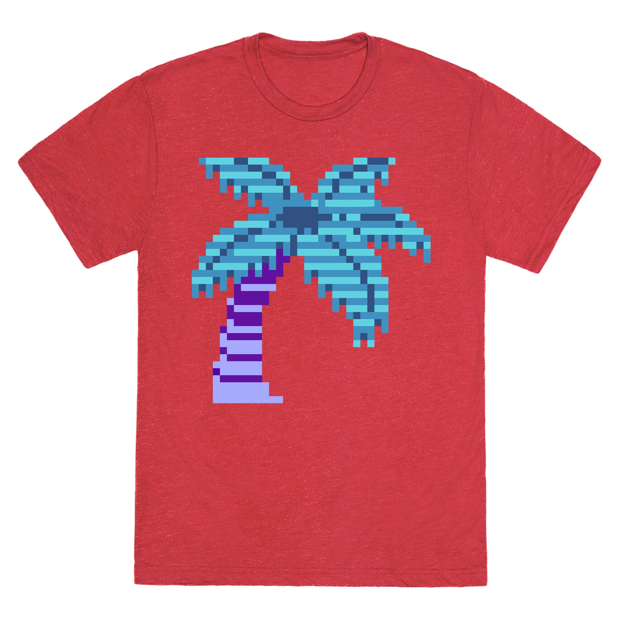8-Bit Vaporwave Palm Tree Unisex Triblend Tee