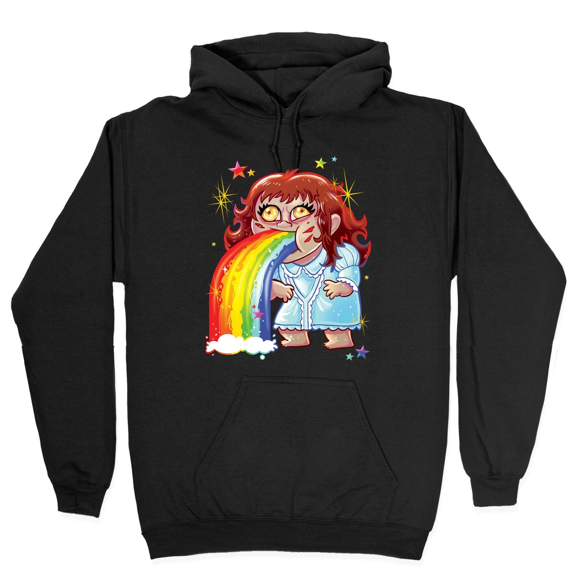 90's Rainbow Barfing Exorcist Hoodie