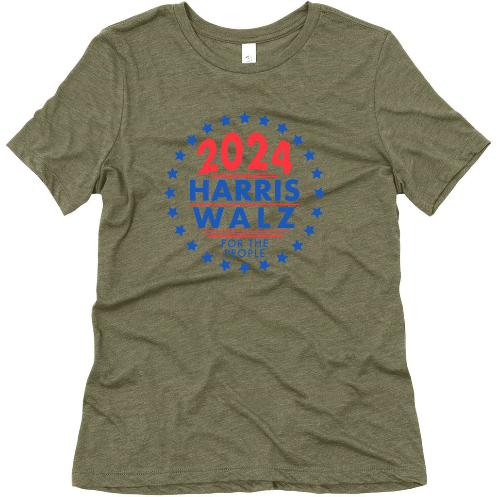2024 Harris Walz For The People Womens Triblend Tee Style001