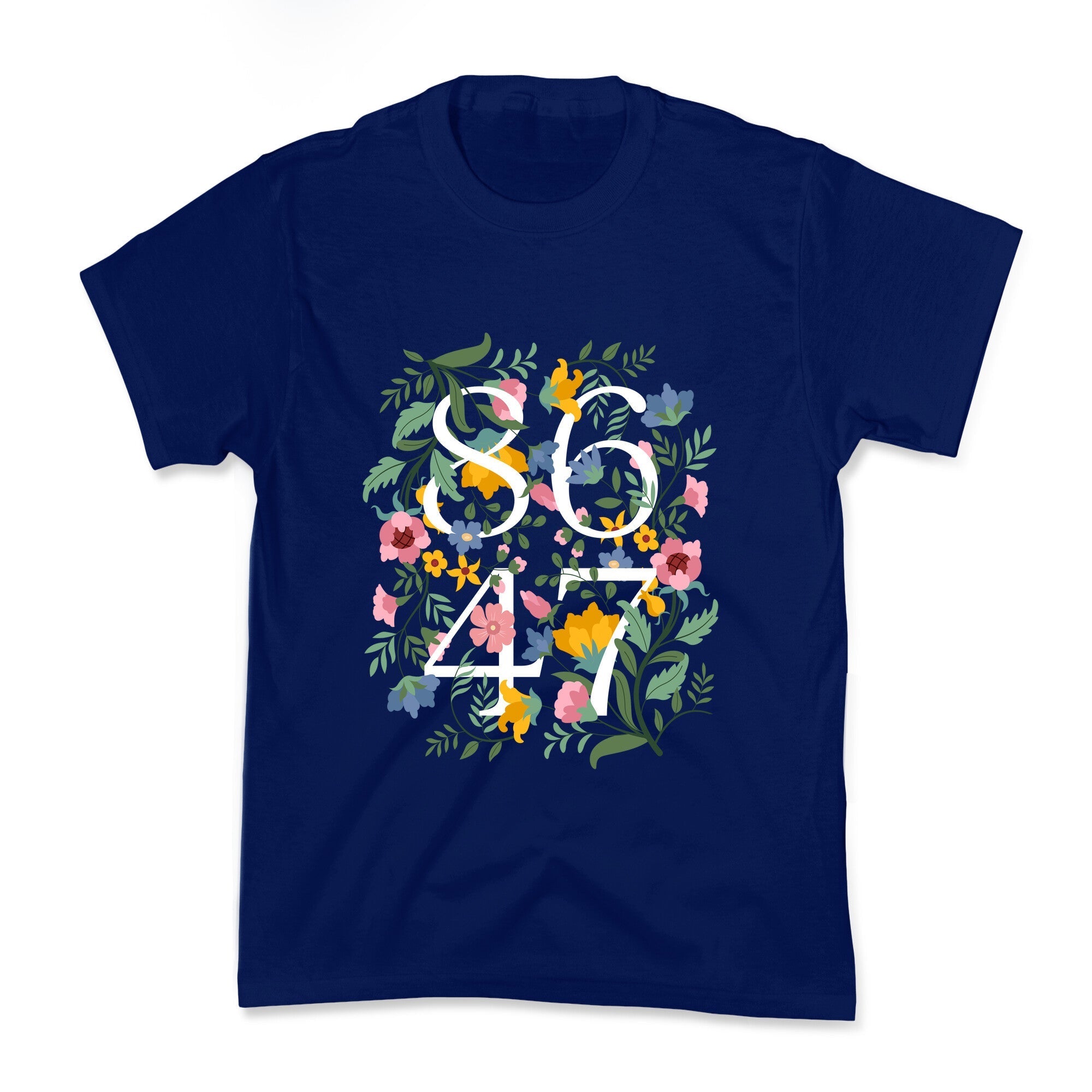 8647 Anti Trump Floral Kids Tee