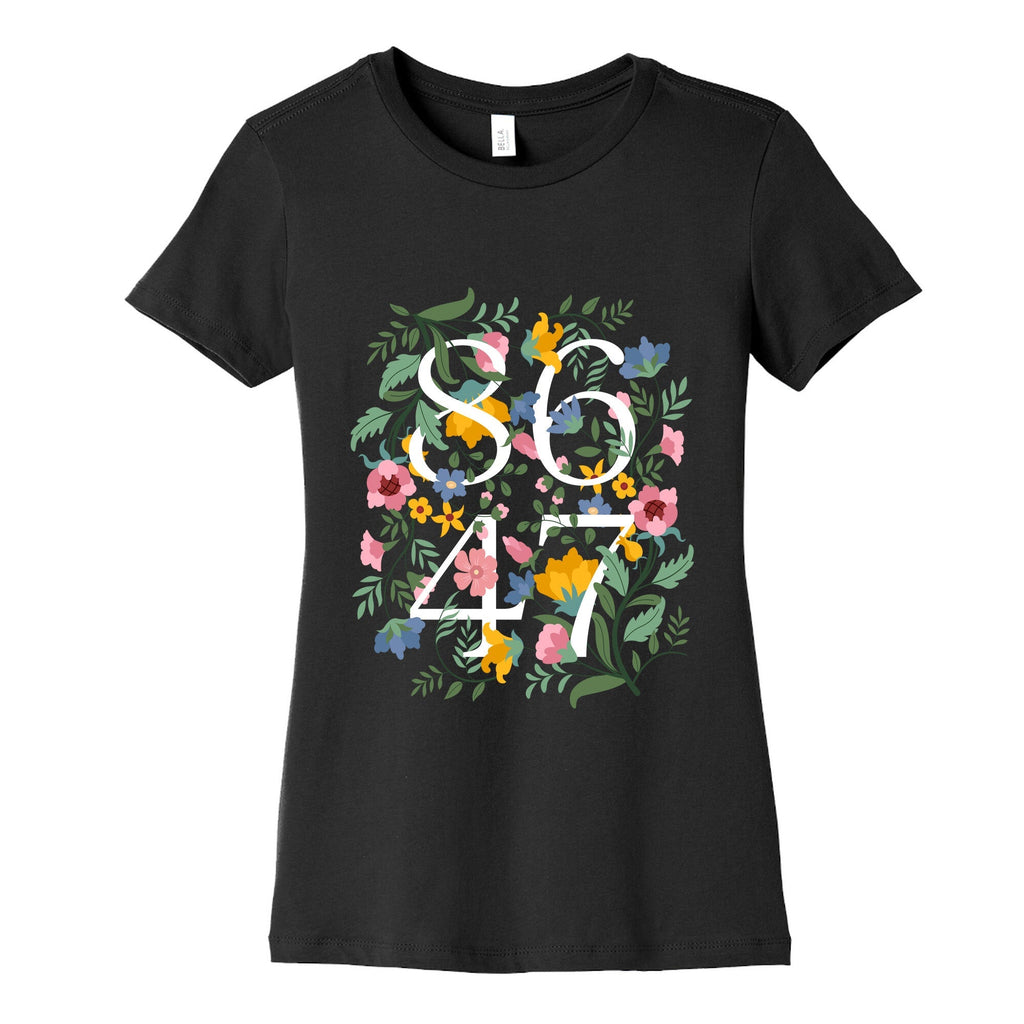 8647 Anti Trump Floral Womens Cotton Tee