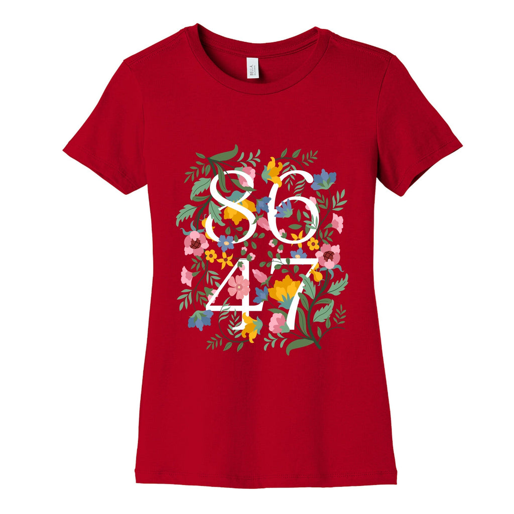 8647 Anti Trump Floral Womens Cotton Tee