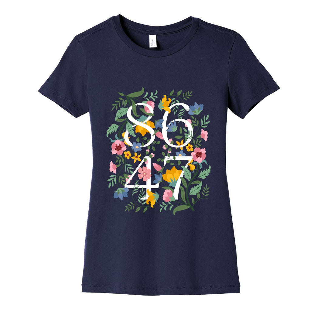 8647 Anti Trump Floral Womens Cotton Tee