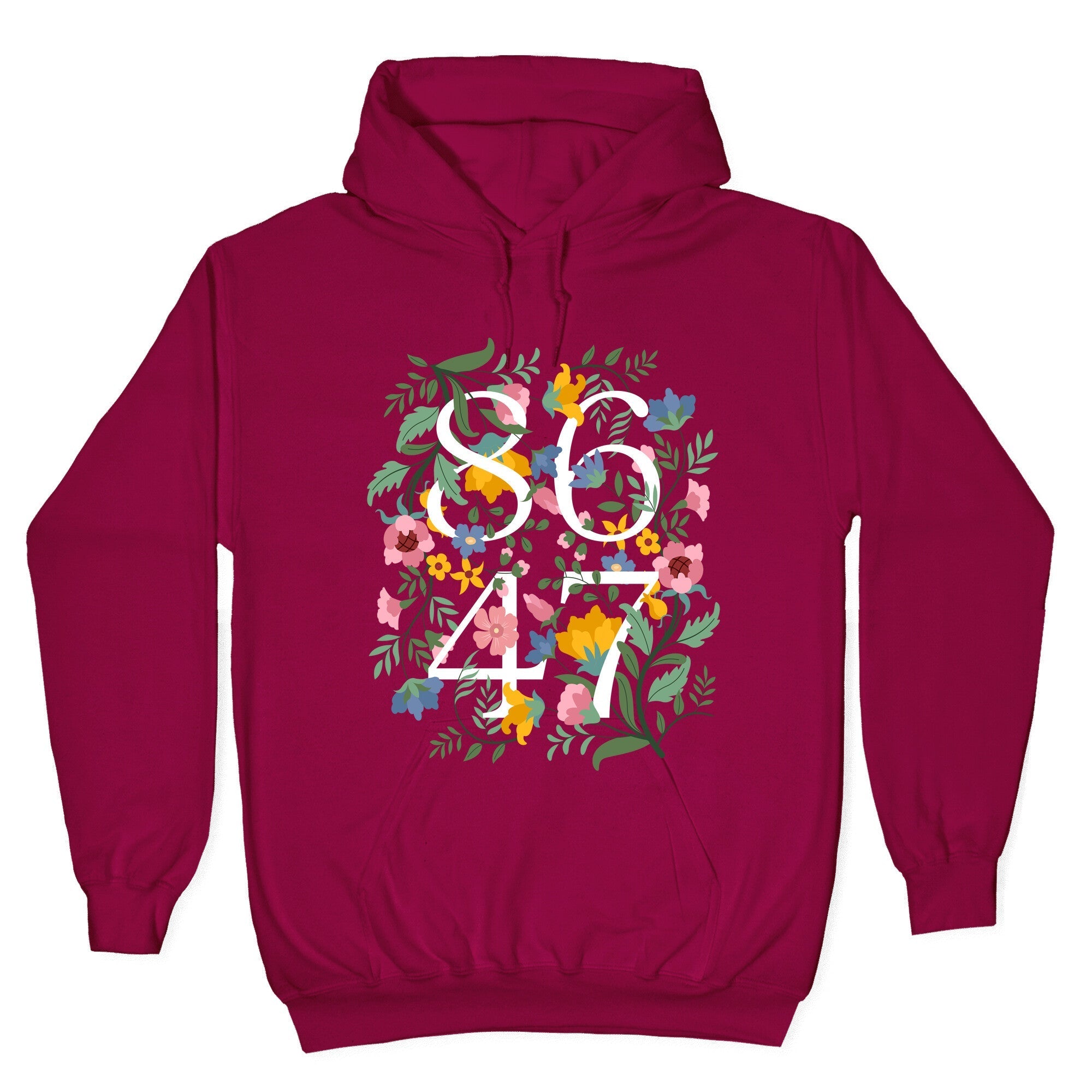 8647 Anti Trump Floral Hoodie