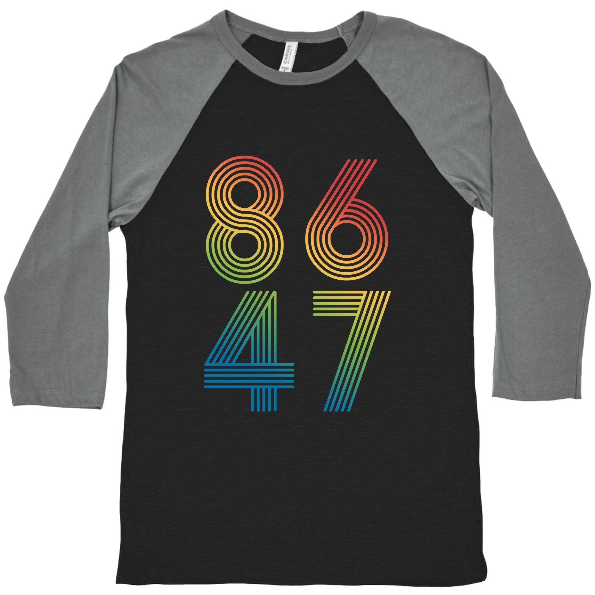 8647 Anti Trump Rainbow Baseball Tee