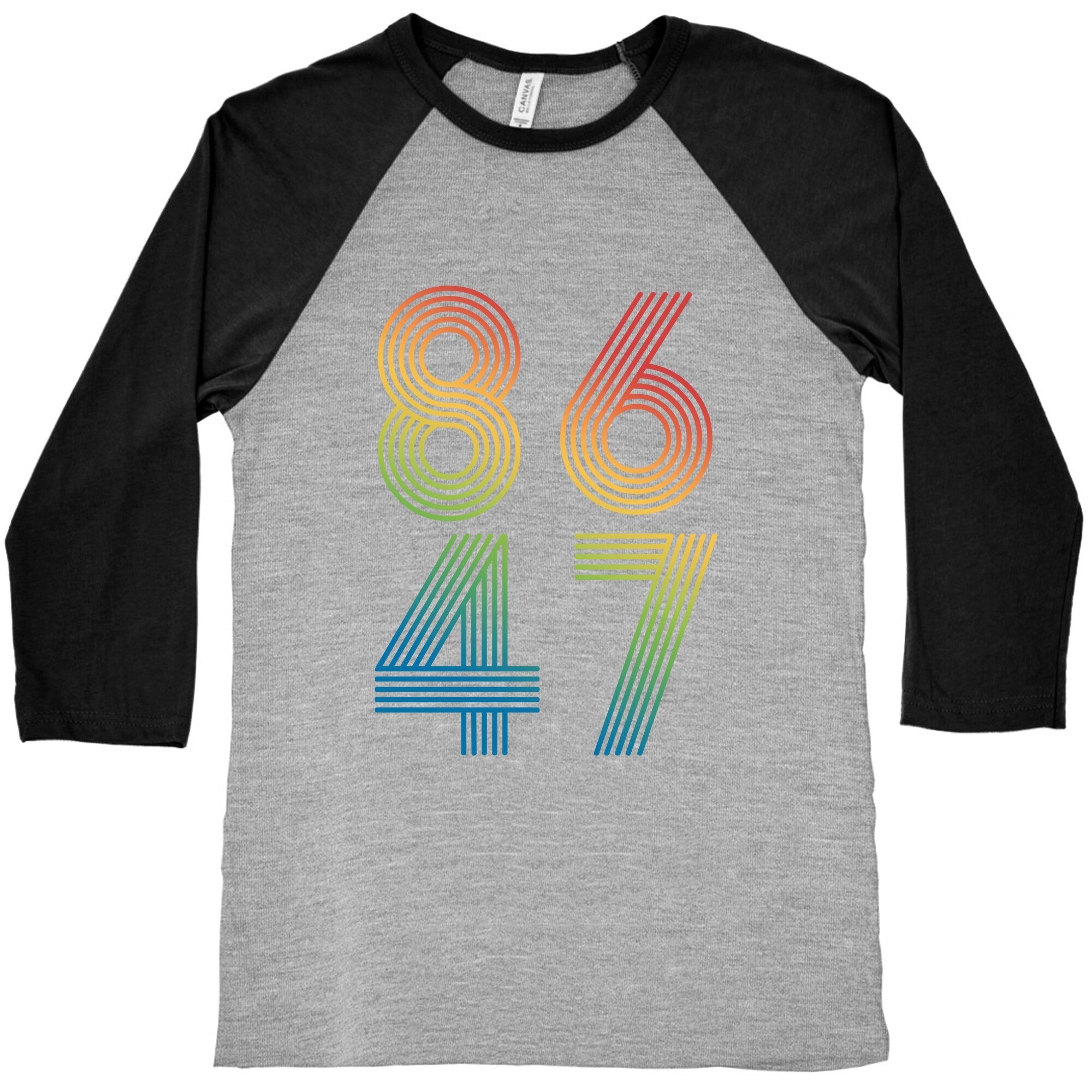8647 Anti Trump Rainbow Baseball Tee