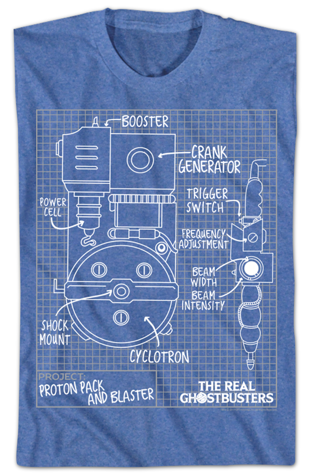 Proton Pack Schematic Real Ghostbusters T-Shirt Hoodie, Sweatshirt | CiraTrend.com (Image 2)