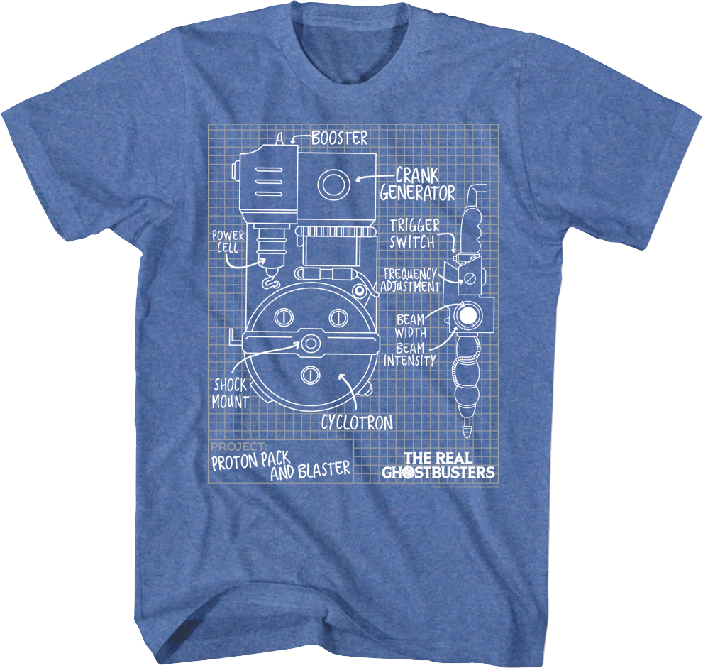 Proton Pack Schematic Real Ghostbusters T-Shirt Hoodie, Sweatshirt | CiraTrend.com (Image 1)