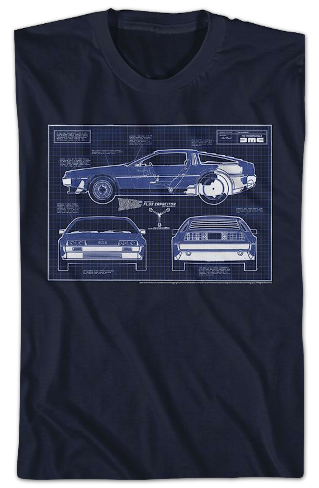 DeLorean Blueprints Back To The Future T-Shirt Hoodie, Sweatshirt | CiraTrend.com (Image 2)