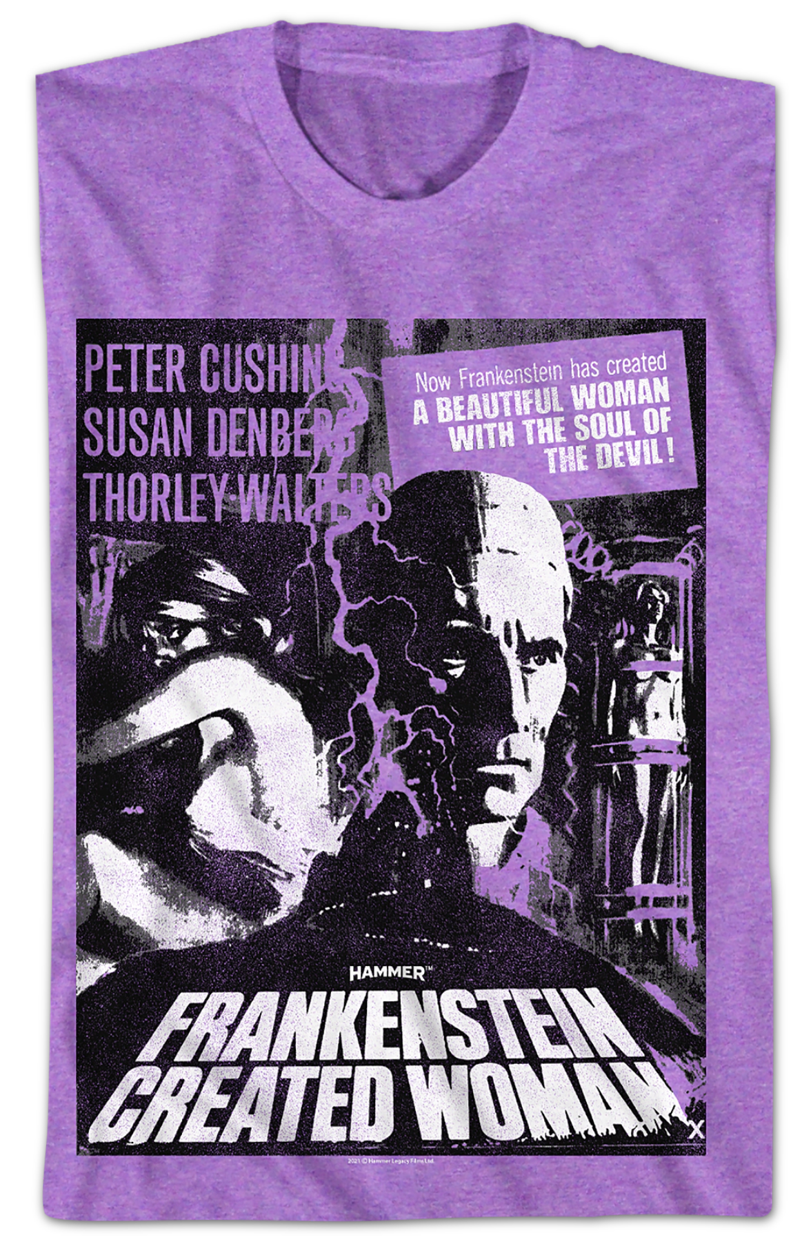 Purple Heather Frankenstein Created Woman Hammer Films T-Shirt Hoodie, Sweatshirt | CiraTrend.com (Image 2)