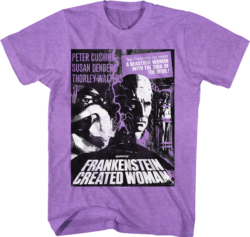 Purple Heather Frankenstein Created Woman Hammer Films T-Shirt Hoodie, Sweatshirt | CiraTrend.com (Image 1)