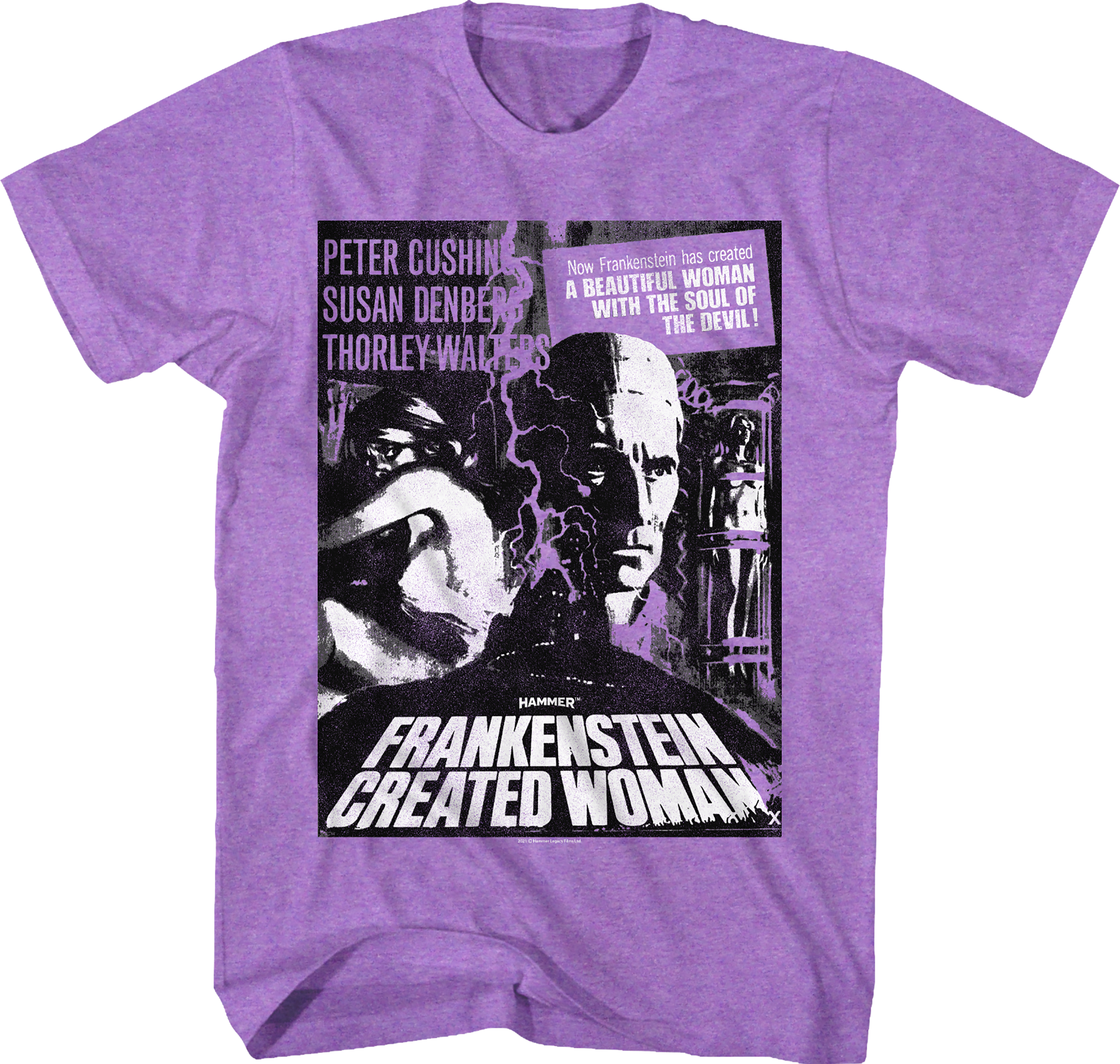 Purple Heather Frankenstein Created Woman Hammer Films T-Shirt Hoodie, Sweatshirt | CiraTrend.com (Image 1)