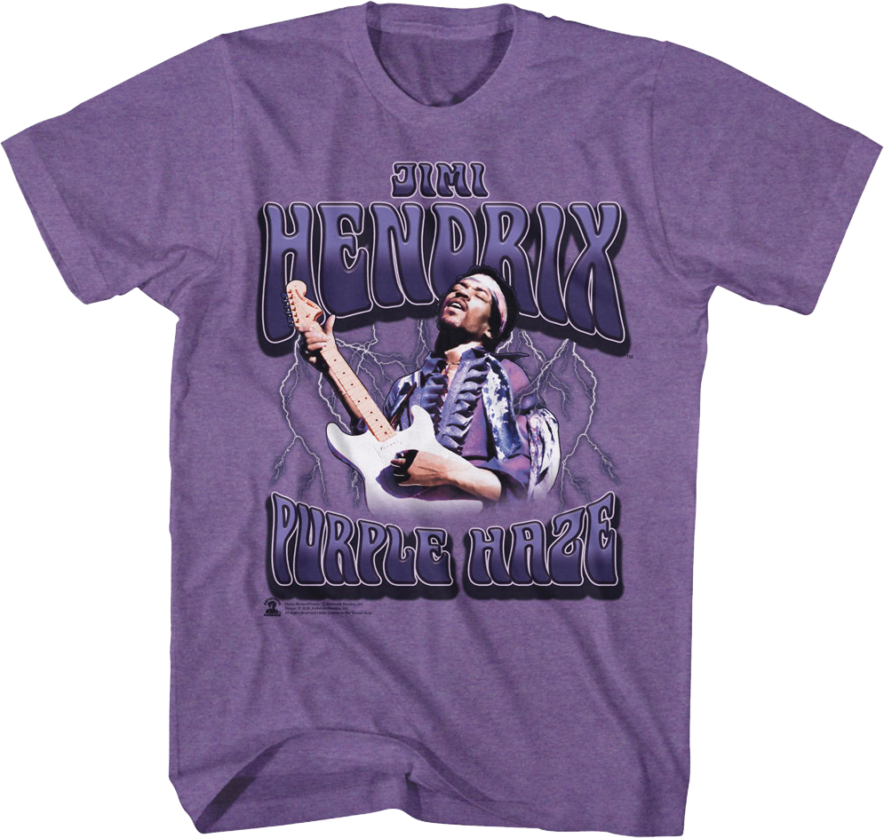 Purple Haze Lightning Jimi Hendrix T-Shirt Hoodie, Sweatshirt | CiraTrend.com (Image 1)