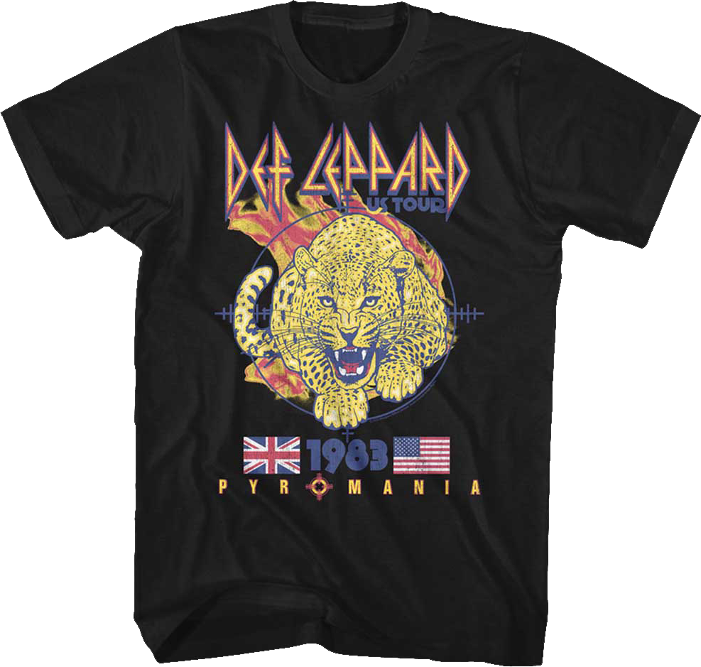 Pyromania 1983 US Tour Def Leppard T-Shirt Hoodie, Sweatshirt | CiraTrend.com (Image 1)