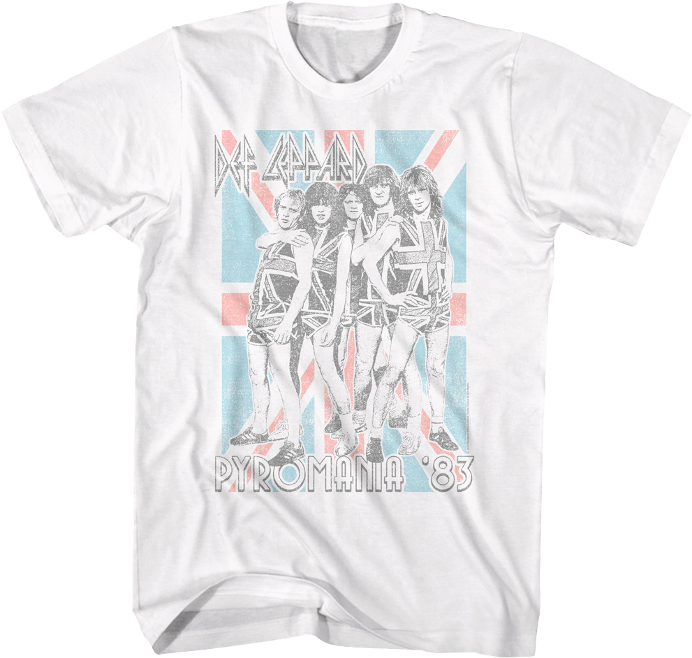 Pyromania '83 Flag Def Leppard T-Shirt Hoodie, Sweatshirt | CiraTrend.com (Image 1)