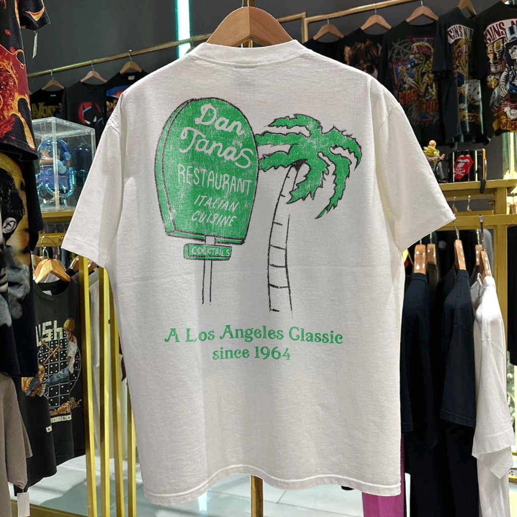 90s DAN TANA'S 'ITALIAN CUISINE' PROMO RARE WASHED WHITE T-SHIRT