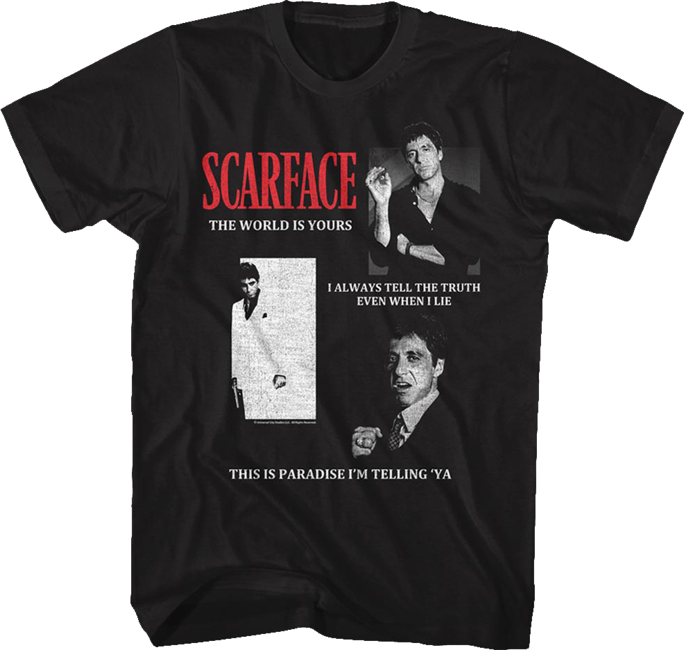 Quotes Collage Scarface T-Shirt Hoodie, Sweatshirt | CiraTrend.com (Image 1)