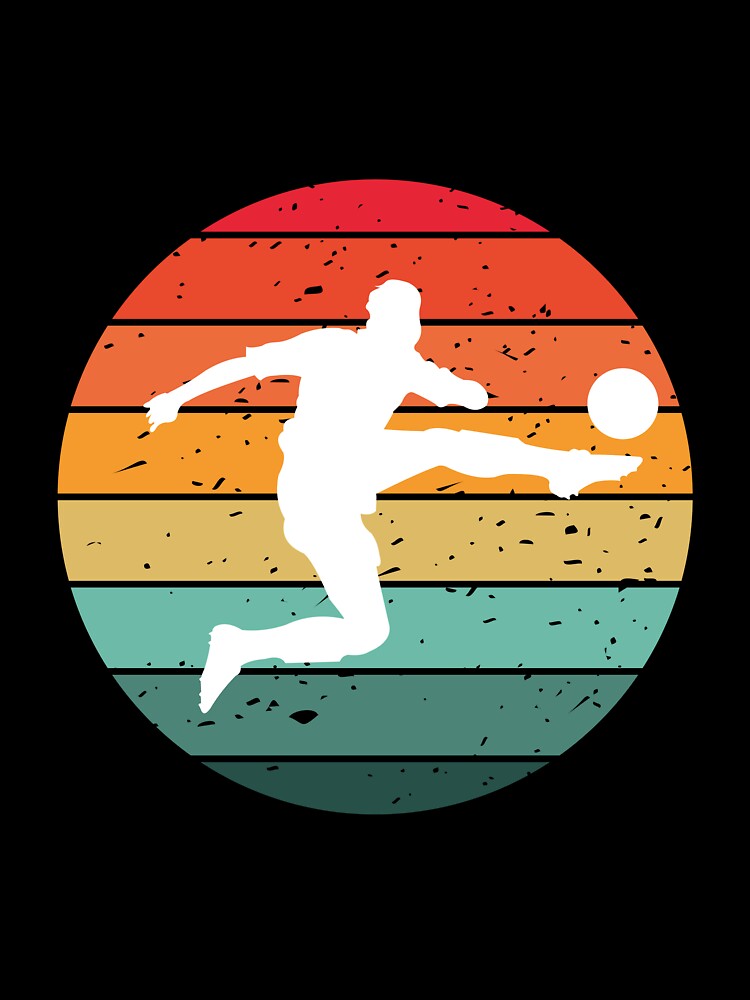 Retro Soccer Player Silhouette Vintage Football Design by HappyStencil