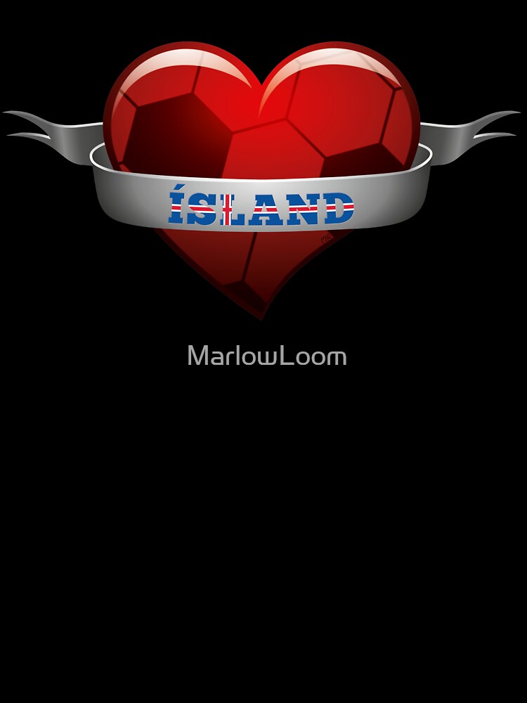 Ísland Iceland soccer heart by MarlowLoom