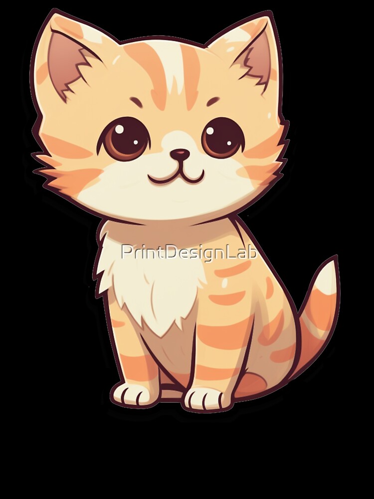 Sweet and Simple Kitty, cute simple cat by PrintDesignLab