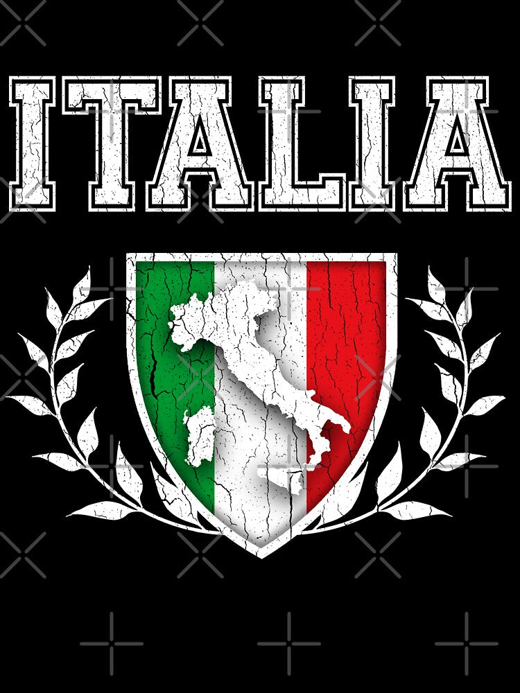 ITALIA - Classic Itlay Flag Crest (Vintage Distressed Design) by ROBOTFACE T-Shirts