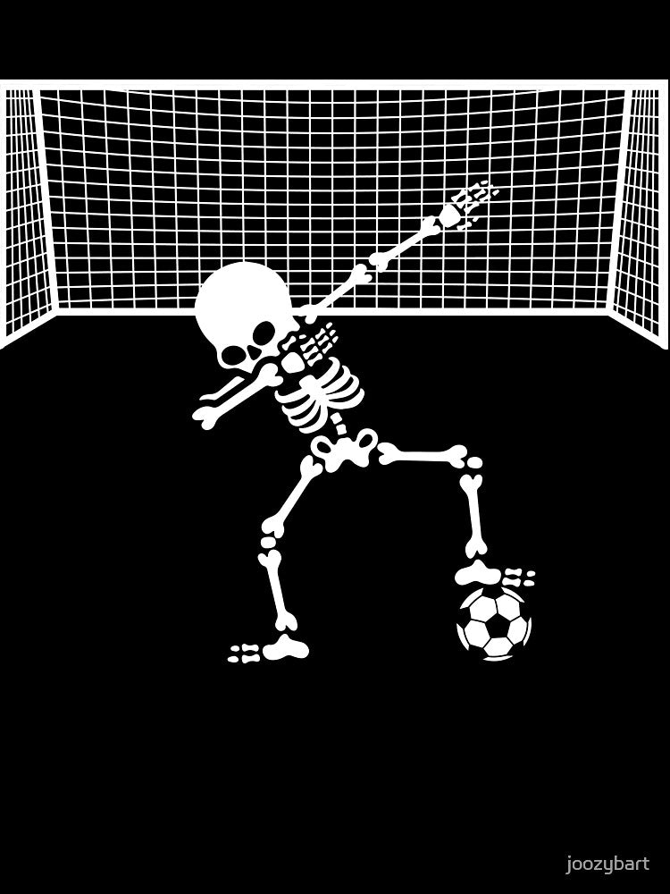 Skeleton dab with soccer ball sport humor by joozybart