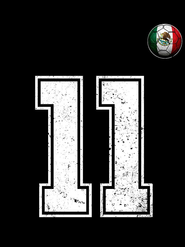 Number 11 Mexico Flag Football Fan by BernoNickel