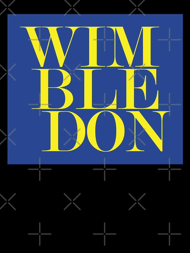 Wimbledon UK (Blue) Typography Minimalist Patriotic Travel Souvenir by kakarikihill