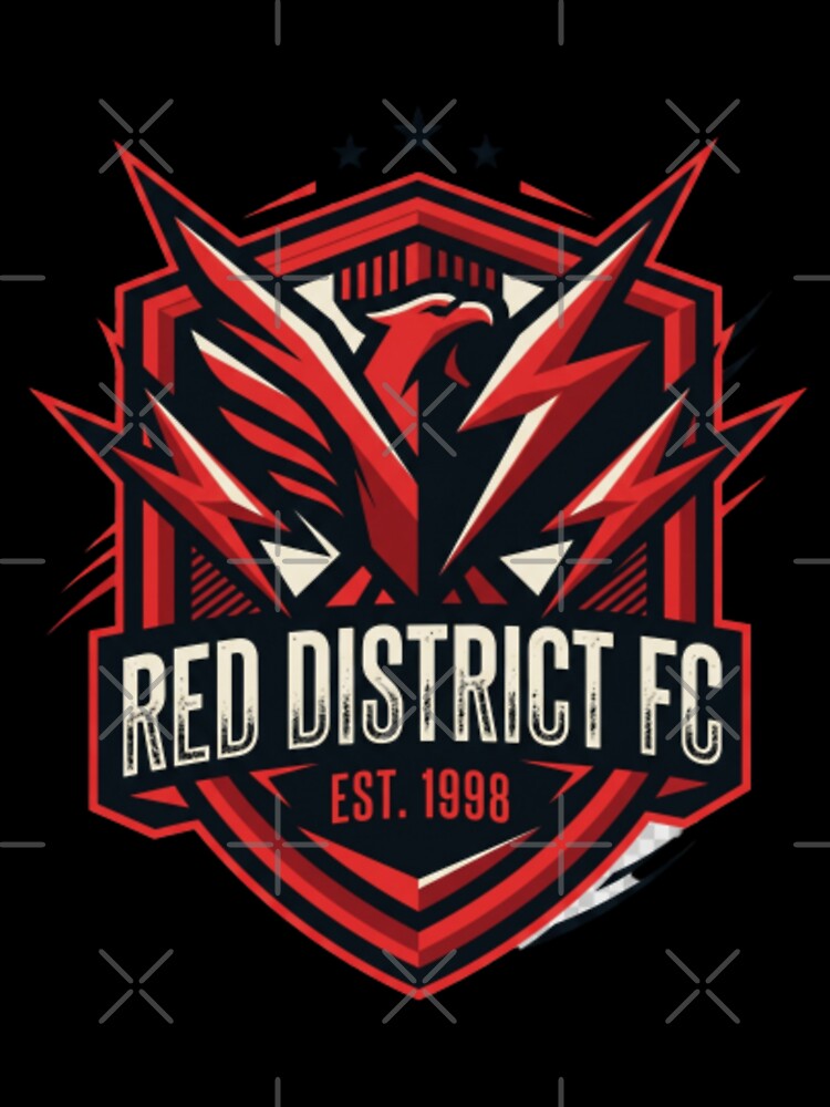 Red District FC Football Streetwear Crest Logo by WOHAMMAD