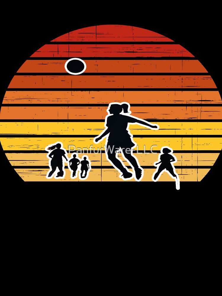 Retro Sunset Soccer Players - PanfurWare LLC T-Shirt by PanfurWare-LLC