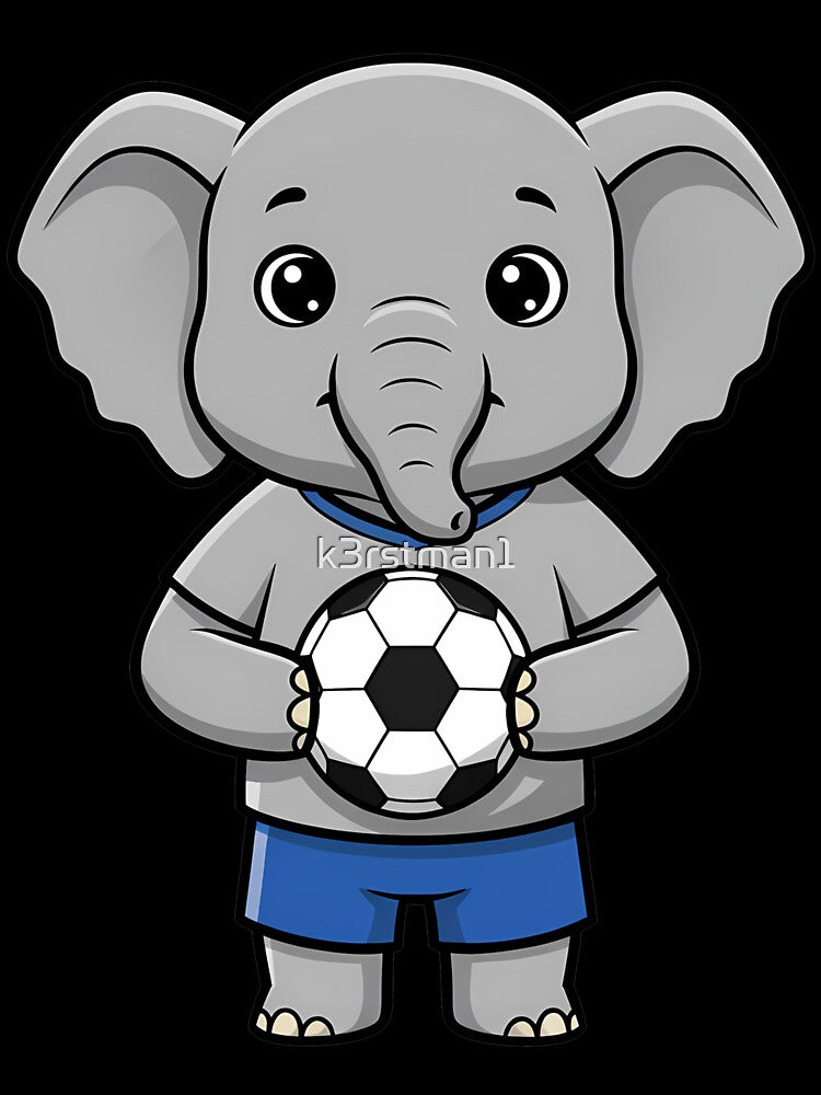 Cute Elephant Soccer Player Ball by k3rstman1