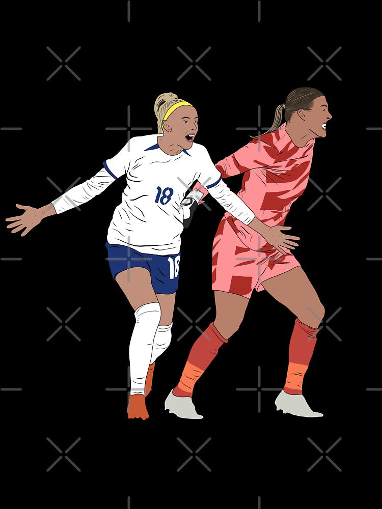 Chloe Kelly Mary Earps England Women's Football Minimalist by Hevding