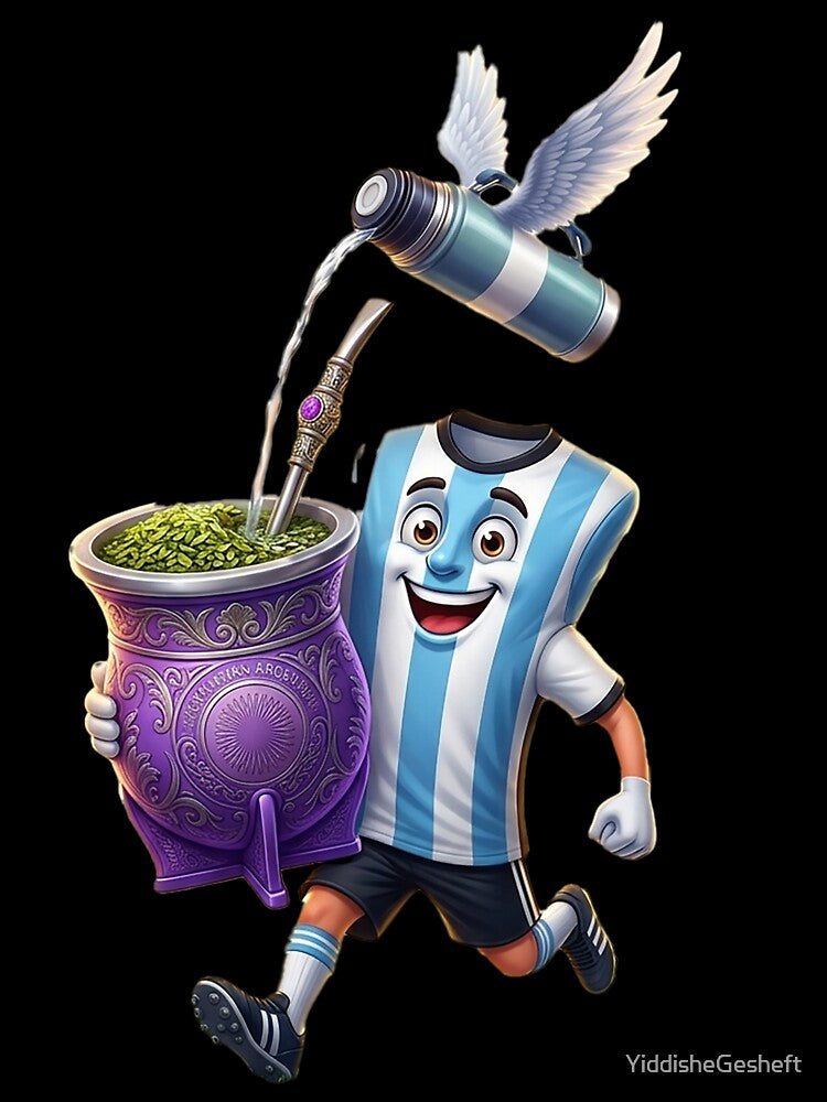 Sky Blue Passion – Argentine Mate Football Legend - Argentina Football Mate Mascot - Soccer Fan Art by YG - YiddisheGesheft