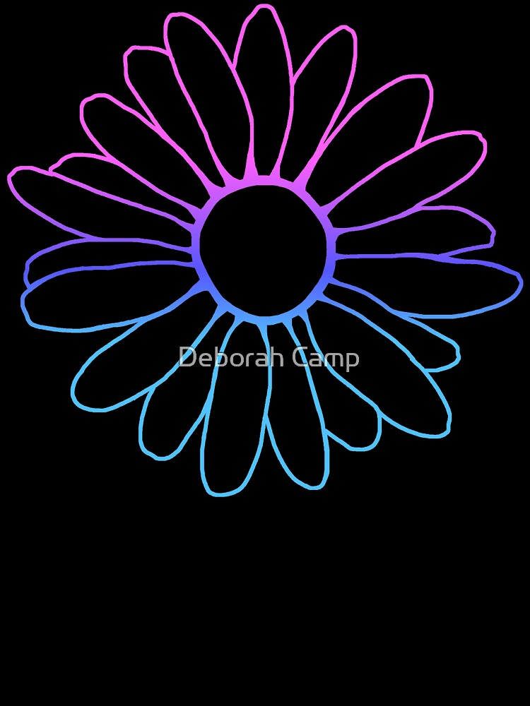 Blue Purple Flower Outline by Deborah Camp