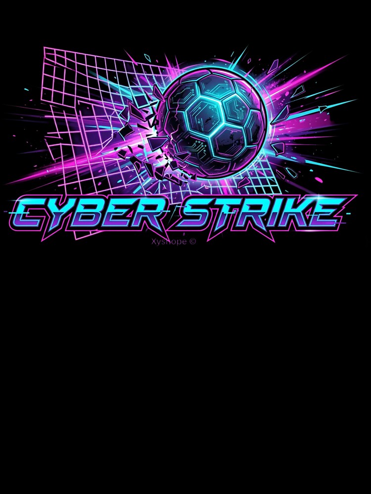Cyber Strike Futuristic Neon Soccer Graphic by Xyshope