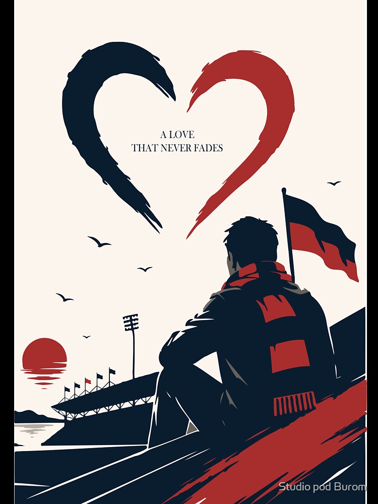 Football Love Poster, Soccer Fan Art, Stadium Supporter Print, Minimalist Football Decor, Club Loyalty Artwork by Studio pod Burom