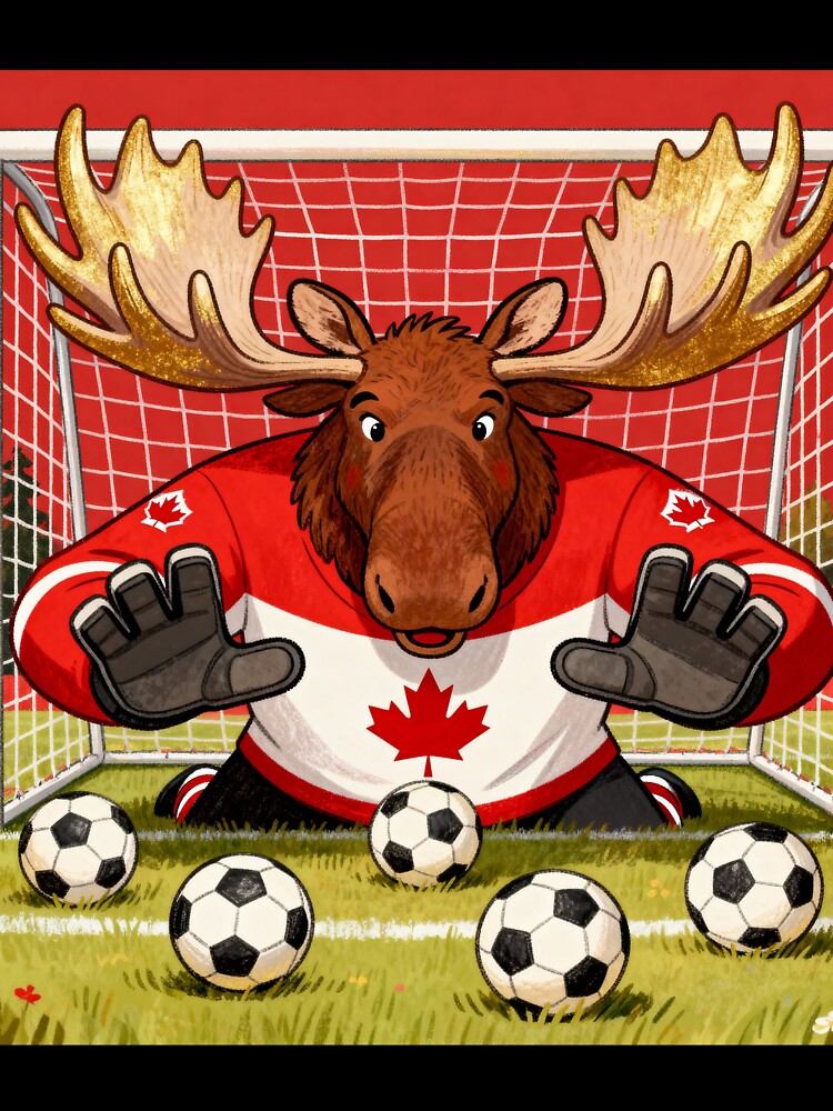 Canadian Moose Soccer Goalkeeper Illustration by HappySproutArt