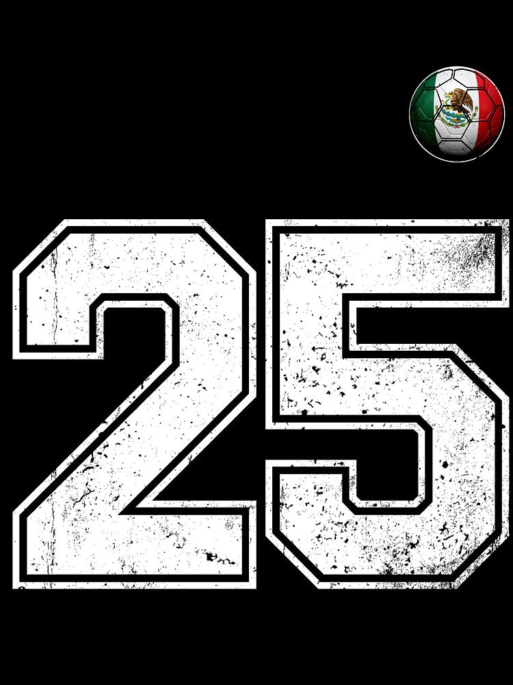 Number 25 Mexico Flag Football Fan by BernoNickel