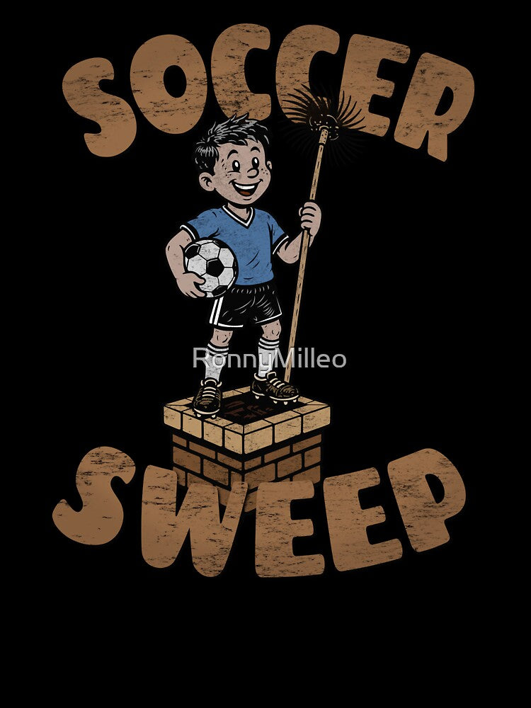 SOCCER SWEEP Vintage Football Chimney Sweep Retro Art by RonnyMilleo